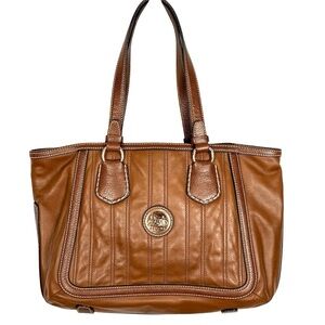 Celine Horse Carriage Logo Leather Tote Brown Vintage Shoulder Bag